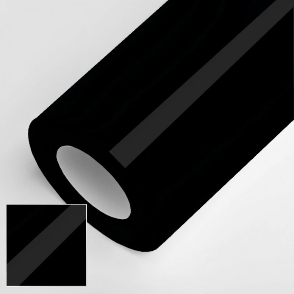 INT 257 Film adhésif opaque noir brillant Laize 122cm Long (rouleau) 5m